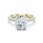 Oval Cut Hidden Halo Pavé Engagement Ring
