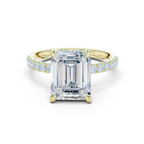 Emerald Cut Hidden Halo Diamond Engagement Ring