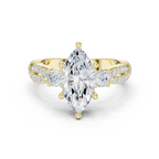 Marquise Cut Three Stone Twisted Pavé Diamond Engagement Ring