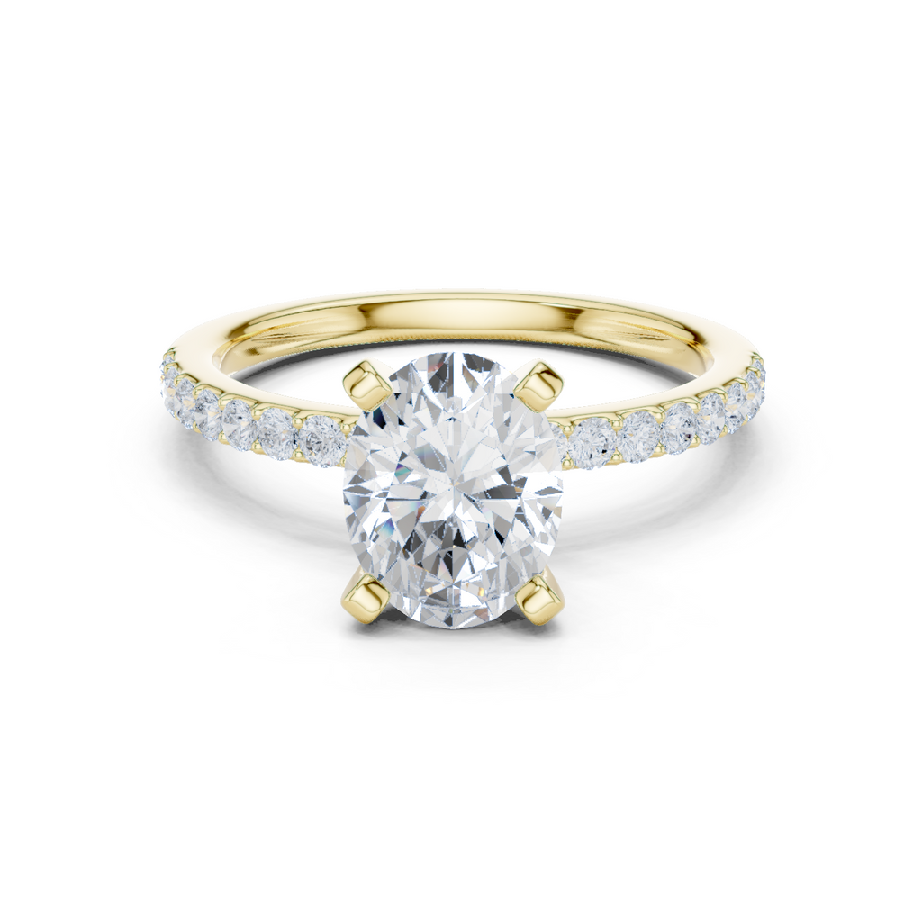 Oval Cut Pavé Diamond Engagement Ring