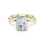Oval Cut Solitaire Engagement Ring with Hidden Halo Basket
