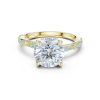 Round Brilliant Diamond Twisted Pavé Engagement Ring
