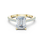 Emerald Cut Diamond Pavé Engagement Ring with Hidden Halo Gallery