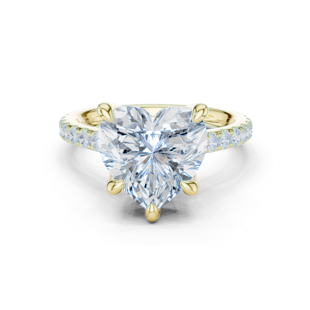 Heart Cut Hidden Halo Diamond Engagement Ring