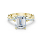 Emerald Cut Twisted Pave Diamond Engagement Ring