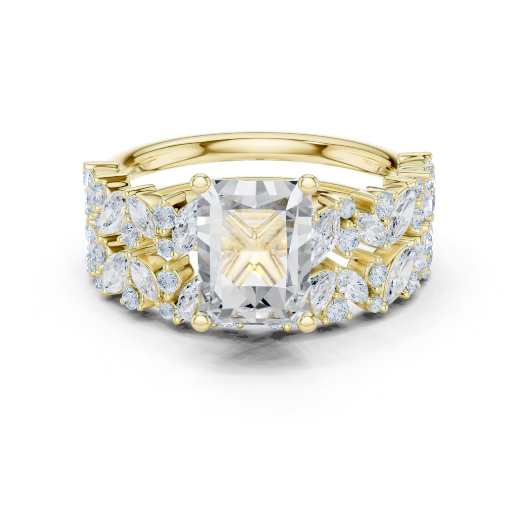 Radiant Cut Multi-Row Diamond Statement Ring
