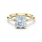 Asscher Cut Solitaire Engagement Ring with Hidden Diamond Halo