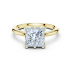 Princess Cut Solitaire Engagement Ring with Hidden Diamond Gallery