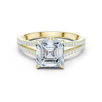 Asscher Cut Diamond Split Shank Engagement Ring
