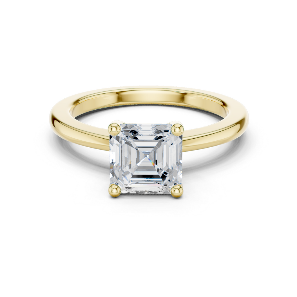 Asscher Cut Solitaire Engagement Ring
