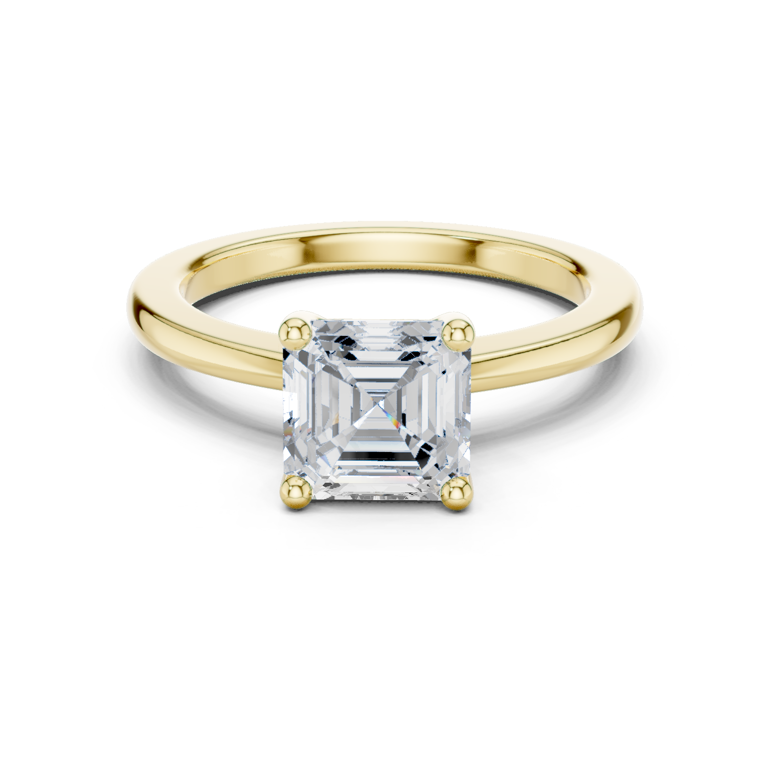 Asscher Cut Solitaire Engagement Ring