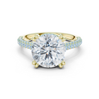 Round Brilliant Diamond Hidden Halo Pavé Engagement Ring