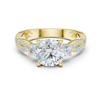 Round Diamond Twisted Pavé Engagement Ring