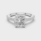 Cushion Cut Pavé Diamond Engagement Ring