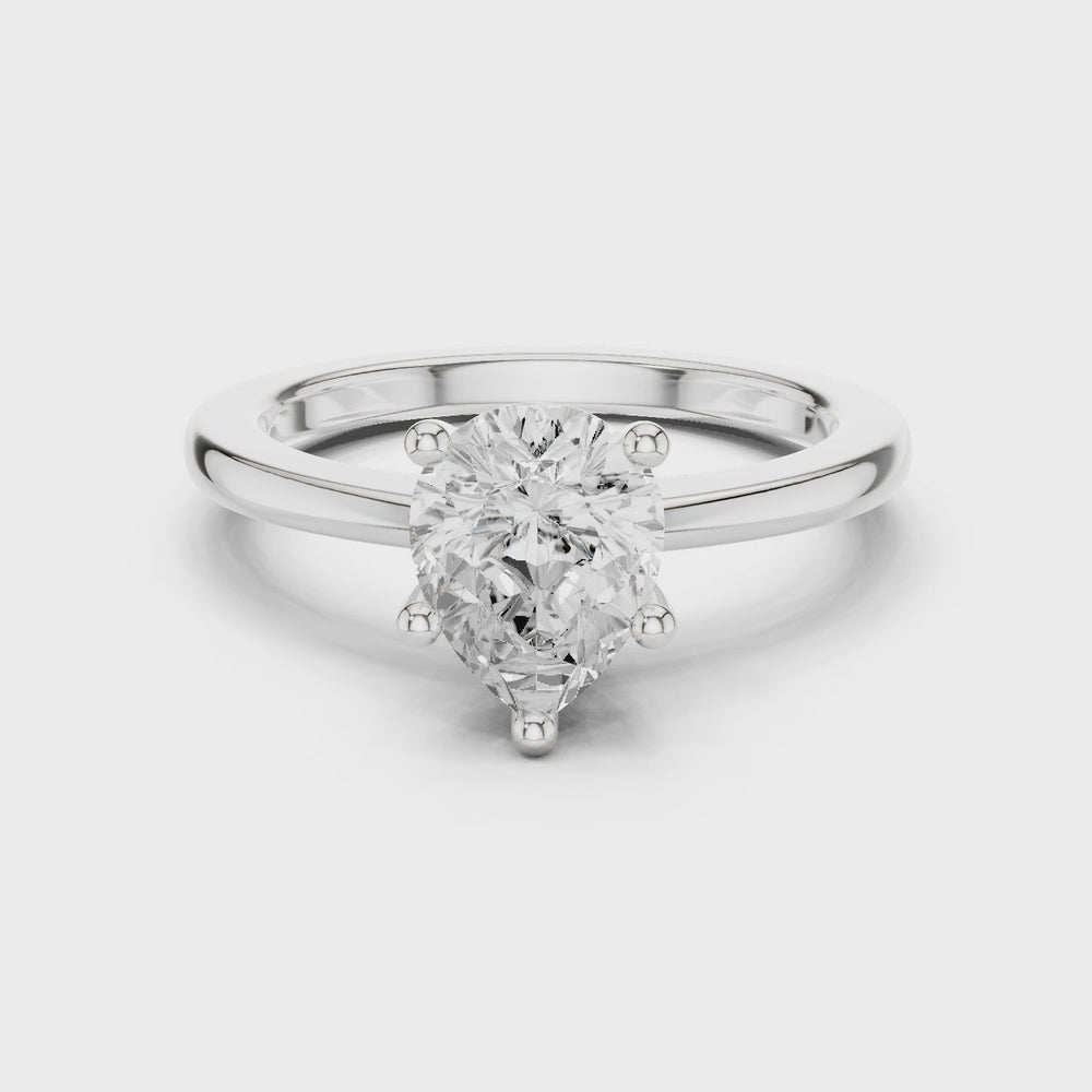 Pear Cut Solitaire Engagement Ring