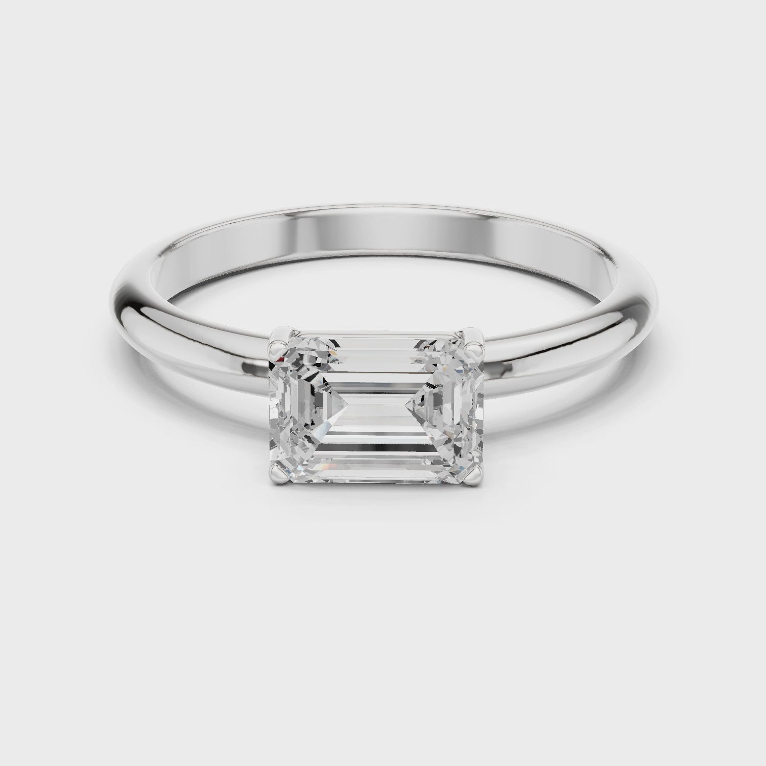 Emerald Cut Solitaire Diamond Engagement Ring