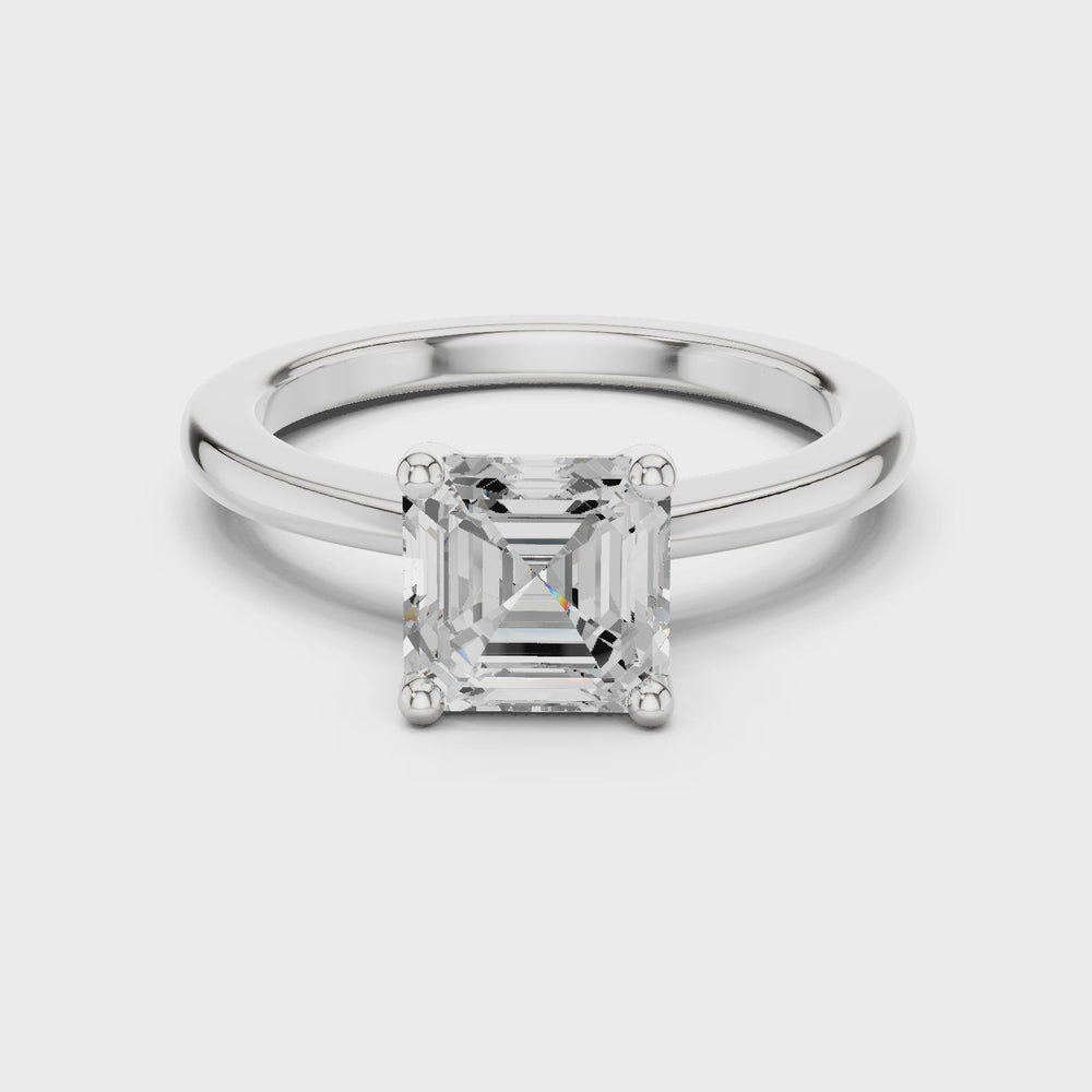 Asscher Cut Solitaire Engagement Ring