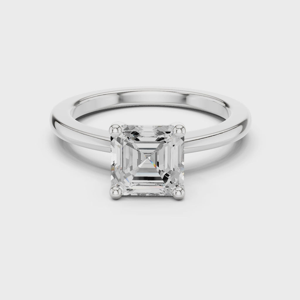 Asscher Cut Solitaire Engagement Ring