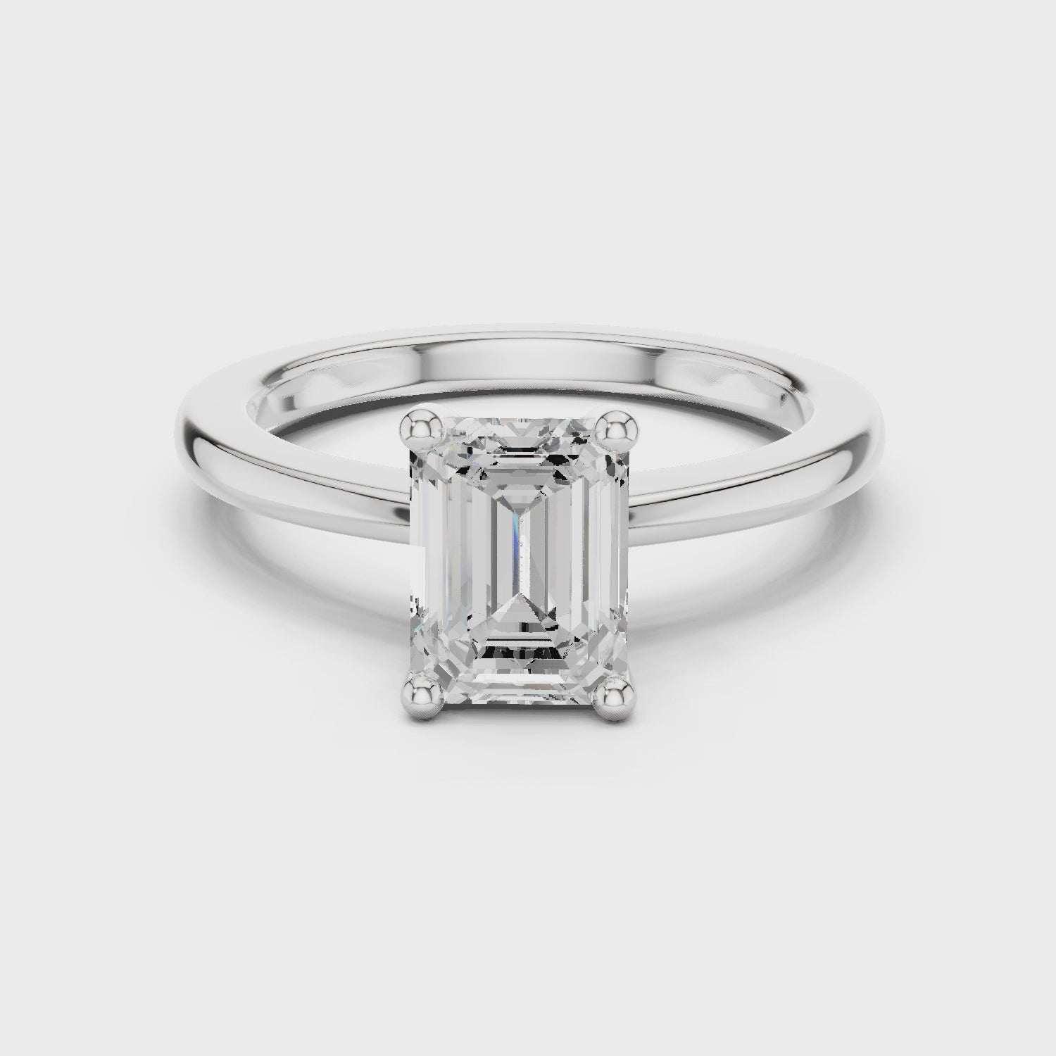 Emerald Cut Solitaire Engagement Ring