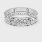 Vintage Scroll Diamond Eternity Band in Rose Gold
