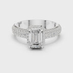 Emerald Cut Halo Diamond Engagement Ring