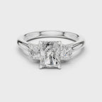 Radiant Cut Three Stone Diamond Engagement Ring