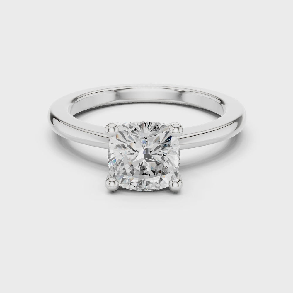 Cushion Cut Solitaire Engagement Ring