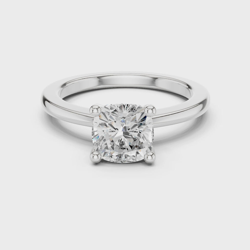 Cushion Cut Solitaire Engagement Ring