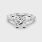 Round Cut Pavé Diamond Engagement Ring