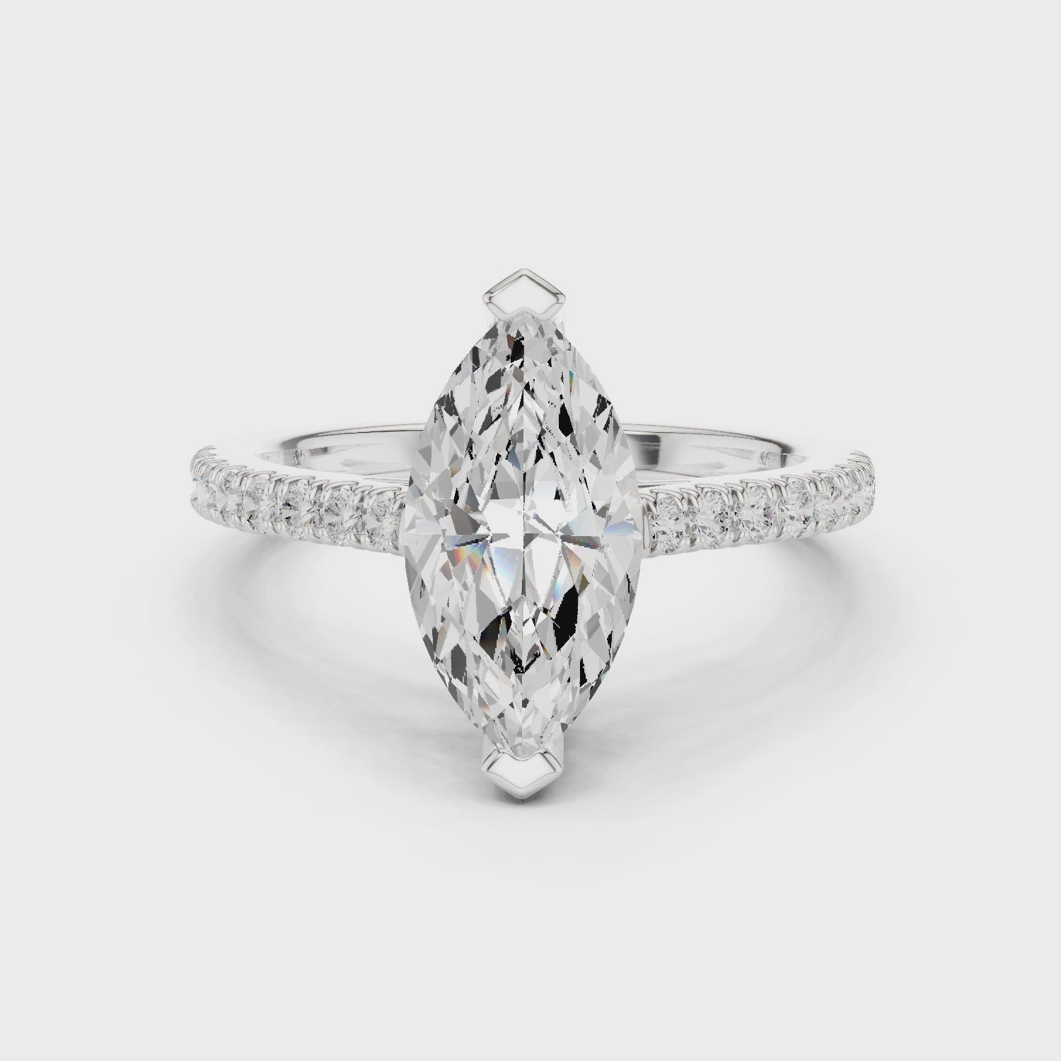 Marquise Cut Pavé Diamond Engagement Ring