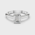 Emerald Cut Minimal Solitaire Diamond Ring
