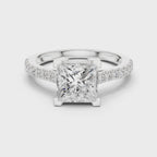 Princess Cut Pavé Diamond Engagement Ring