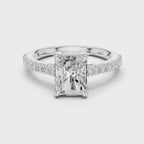 Radiant Cut Pavé Diamond Engagement Ring