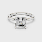 Asscher Cut Solitaire Engagement Ring with Hidden Halo Gallery