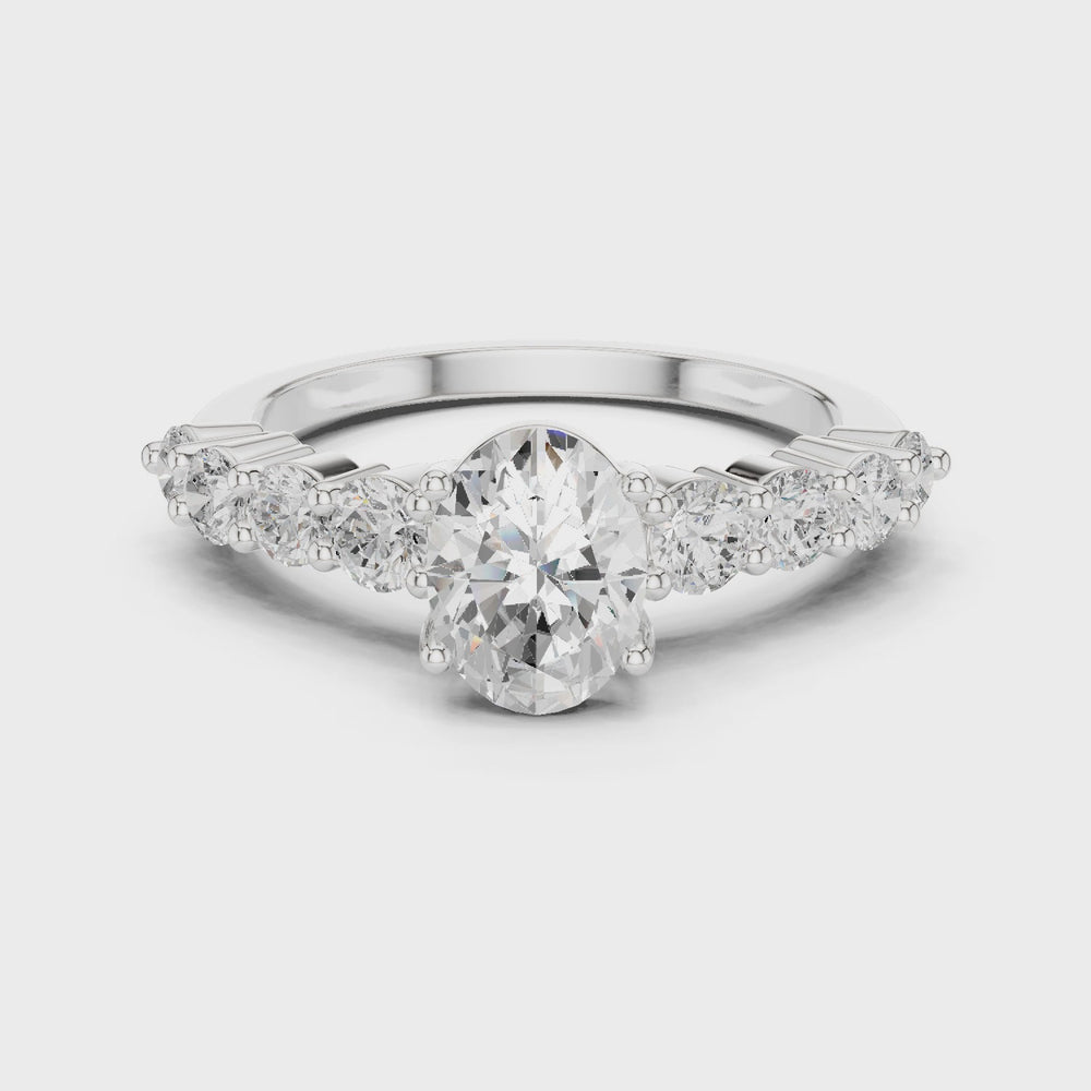 Oval Diamond Pavé Engagement Ring
