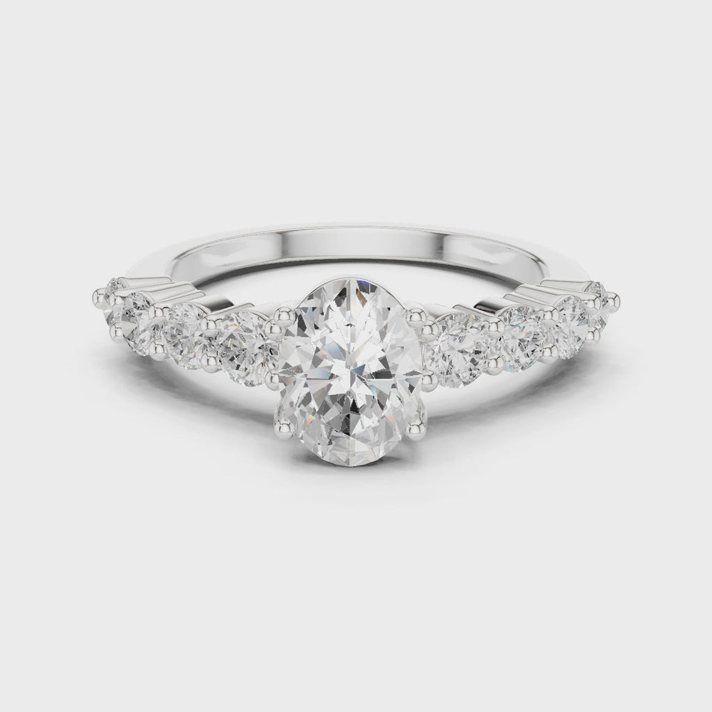 Oval Diamond Pavé Engagement Ring
