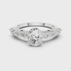 Oval Diamond Pavé Engagement Ring