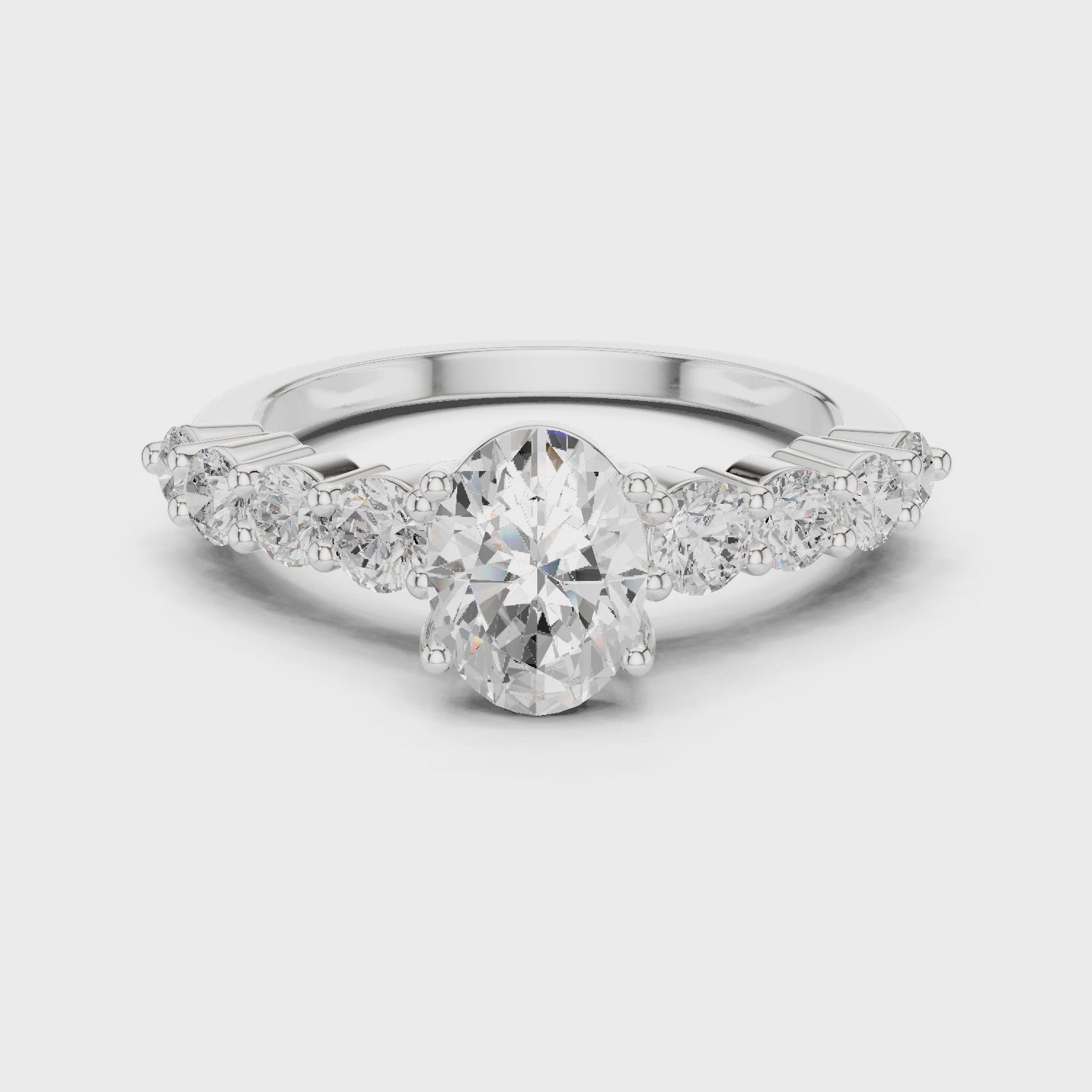 Oval Diamond Pavé Engagement Ring