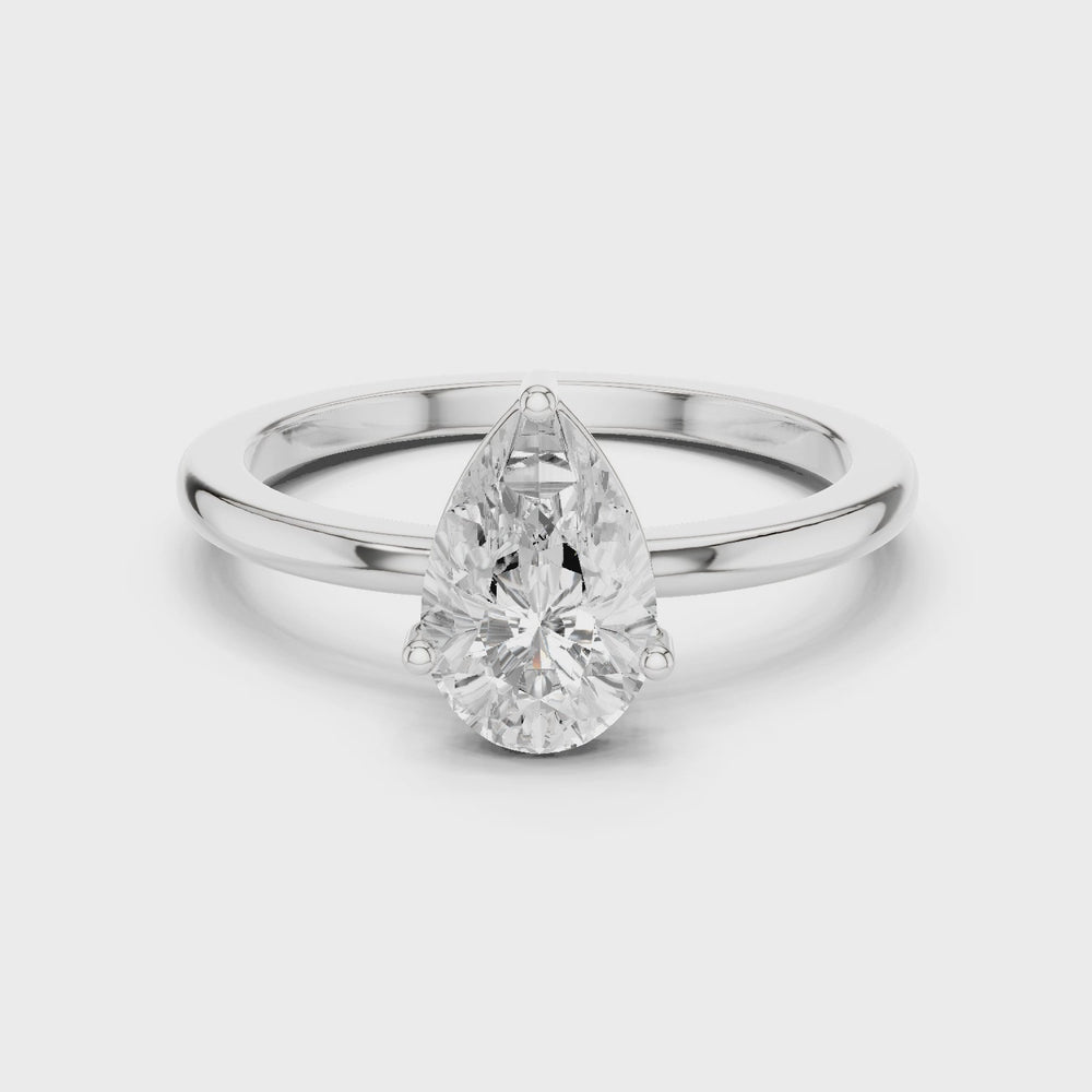 Pear Cut Solitaire Diamond Engagement Ring