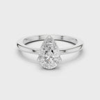 Pear Cut Solitaire Diamond Engagement Ring