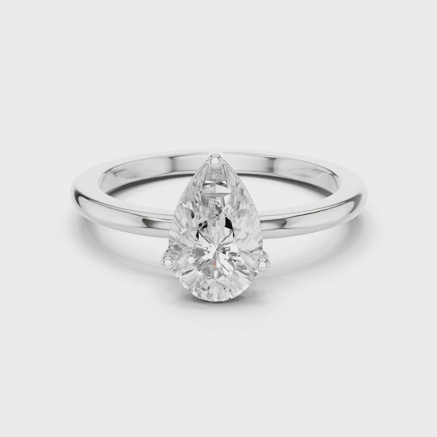 Pear Cut Solitaire Diamond Engagement Ring