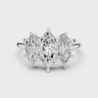 Three Stone Marquise Diamond Engagement Ring