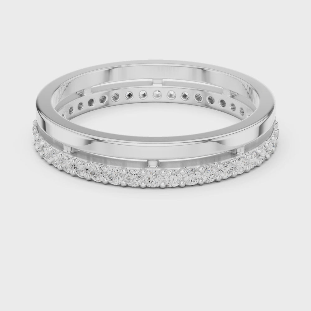 Minimalist Pavé Diamond Eternity Band in Rose Gold