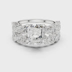 Emerald Cut Multi-Row Marquise Diamond Statement Ring