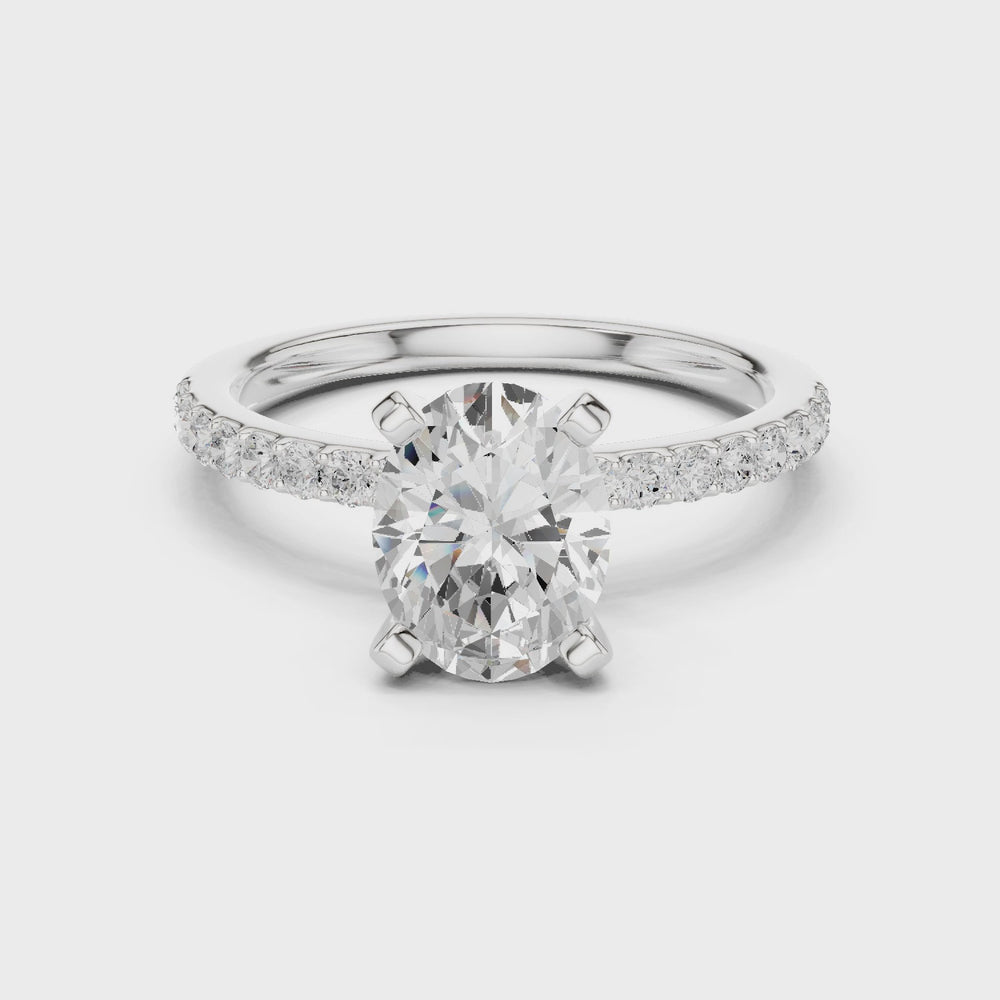 Oval Cut Pavé Diamond Engagement Ring