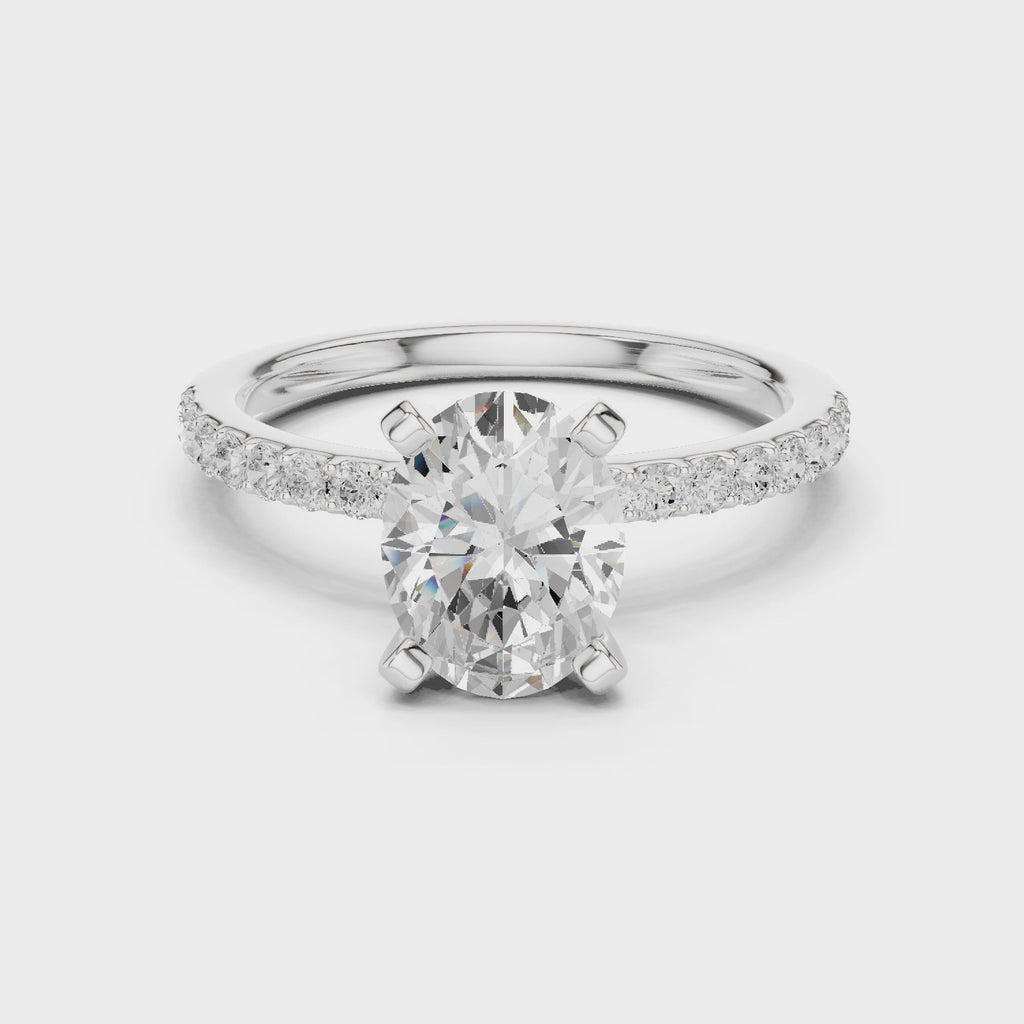 Oval Cut Pavé Diamond Engagement Ring