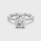 Oval Cut Pavé Diamond Engagement Ring