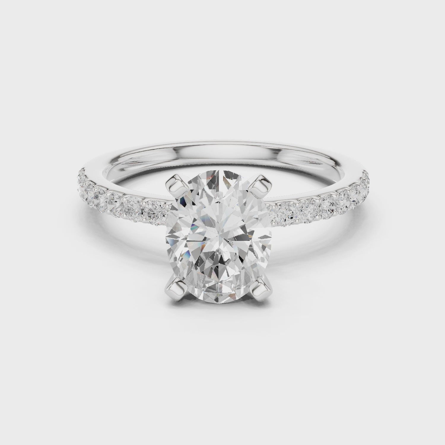 Oval Cut Pavé Diamond Engagement Ring