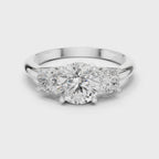 Round Three Stone Diamond Engagement Ring
