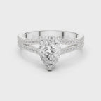 Pear Cut Split Shank Pavé Diamond Engagement Ring